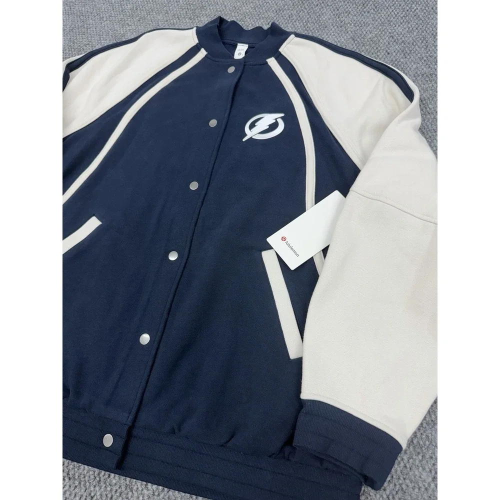 $200 Lululemon x Tampa Bay Lightning XL/XXL Oversized Snap Varsity NHL Jacket